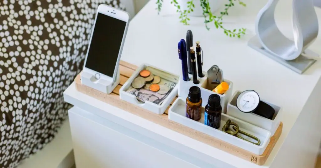 bedside storage alternatives to this nightstand cluttered with necessities